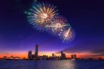 Seoul International Fireworks Festival In Korea Stock Photo