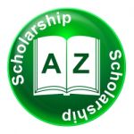 Scholarship Badge Means Diploma Educational And Academic Stock Photo