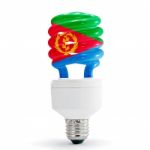 Flag Of Eritrea On Bulb Stock Photo