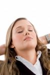 Portrait Of Woman Taking Rest Stock Photo