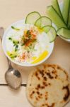 Arab Middle East Goat Yogurt And Cucumber Salad Stock Photo