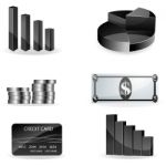 Graphs Icons Stock Photo