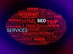 Seo Services Shows Websites Search Engine Optimization Or Optimi Stock Photo