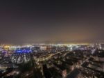 Scenic Of Hamburg Night Cityscape Stock Photo