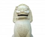 Lion Statue On White Background Stock Photo