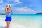 Beautiful Woman On Beach In Thailand Stock Photo