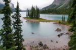 Maligne Lake, Jasper National Park/alberta - August 10 : Maligne Stock Photo