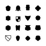 Shield Icon Set On White Background Stock Photo