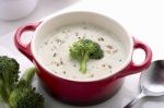 Broccoli Cream Soup Stock Photo