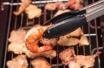 Grilled Shrimps Stock Photo