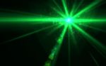 Green Lens Flare Light Over Black Background. Easy To Add Overla Stock Photo