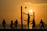 Beach Volleyball Stock Photo