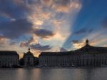 Miroir D'eau At Place De La Bourse In Bordeaux Stock Photo