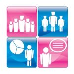 Business People At Work Icons Set Stock Photo