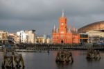 Pierhead And Millenium Centre Buildings Cardiff Bay Stock Photo