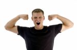 Muscular Male Shouting Stock Photo