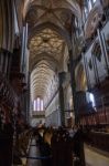 Interior View Of Salisbury Cathedral Stock Photo