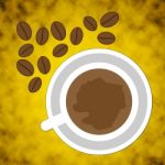 Coffee Beans Represents Cafe Drink And Caffeine Stock Photo