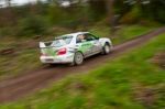 N. Henry Driving Subaru Impreza Stock Photo