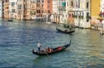 Gondoliers Plying Their Trade On The Grand Canal Venice Stock Photo