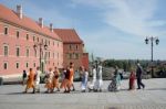 Buddhists Marching In The Old Market Square In Warsaw Stock Photo