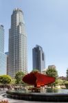 Skyscrapers In The Financial District Of Los Angeles Stock Photo