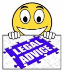 Legal Advice Sign Shows Expert Or Lawyer Assistance Online Stock Photo