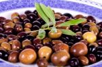 Plate With Olives Stock Photo