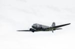 Douglas C-47a Skytrain "drag 'em Oot" N473dc Flying Over Shoreha Stock Photo