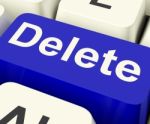 Delete Key In Blue Stock Photo