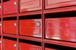 Close Up Of Red Mailbox Stock Photo