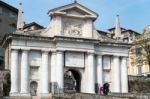 Entrance Arch To Citta Alta Bergamo Stock Photo