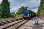 Bluebell Steaming Into East Grinstead Station Stock Photo