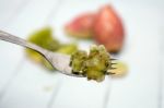 Opuntia Ficus-indica Cactus Fruits Opened On A White Background Stock Photo