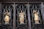 Gold And Silver Wooden Statues In Salisbury Cathedral Stock Photo