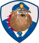 Bulldog Policeman Shield Low Polygon Stock Photo