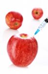 Apple And Syringe Stock Photo