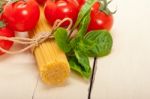 Italian Basic Pasta Ingredients Stock Photo