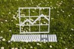 Finance Chart Diagram In Garden Stock Photo