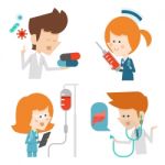 Doctor, Nurse And Pharmacist Stock Photo