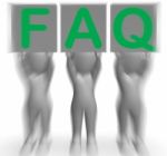 Faq Placards Shows Frequent Assistance And Support Stock Photo