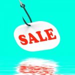 Sale On Hook Displays Special Discounts And Promotions Stock Photo