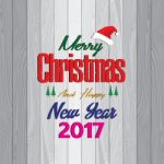 Merry Christmas And Happy New Year With Decorations Christmas Tree On Grey Wooden Background Stock Photo