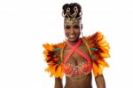 Female  Smiling Samba Dancer Stock Photo