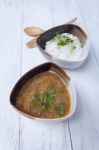 Northern Thai Style Curry With Noodle Stock Photo