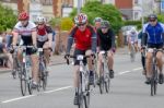 Cyclists Participating In The Velethon Cycling Event In Cardiff Stock Photo