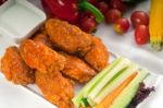 Buffalo Chicken Wings Served With Pinzimonio Stock Photo