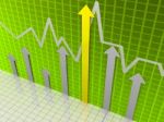 Business Chart Graph Background With Growing Arrows Stock Photo