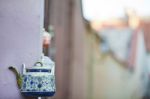 Teapot Embedded Into Facades Stock Photo