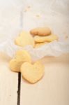 Heart Shaped Shortbread Valentine Cookies Stock Photo